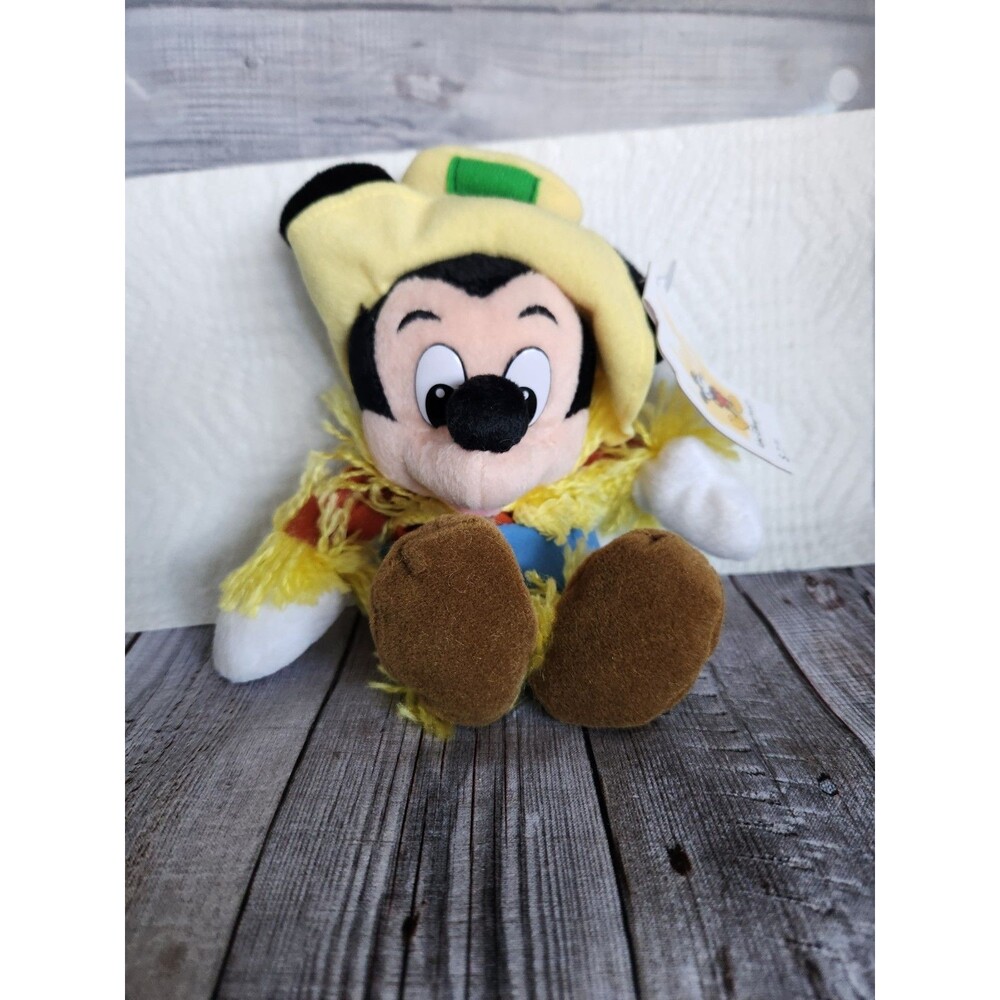 Walt Disney World Scarecrow Mickey Mouse Bean Bag Plush - With Tag
